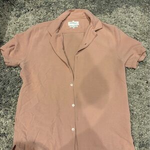 Cactus Men's Dusty Pink Casual Button Down Shirt